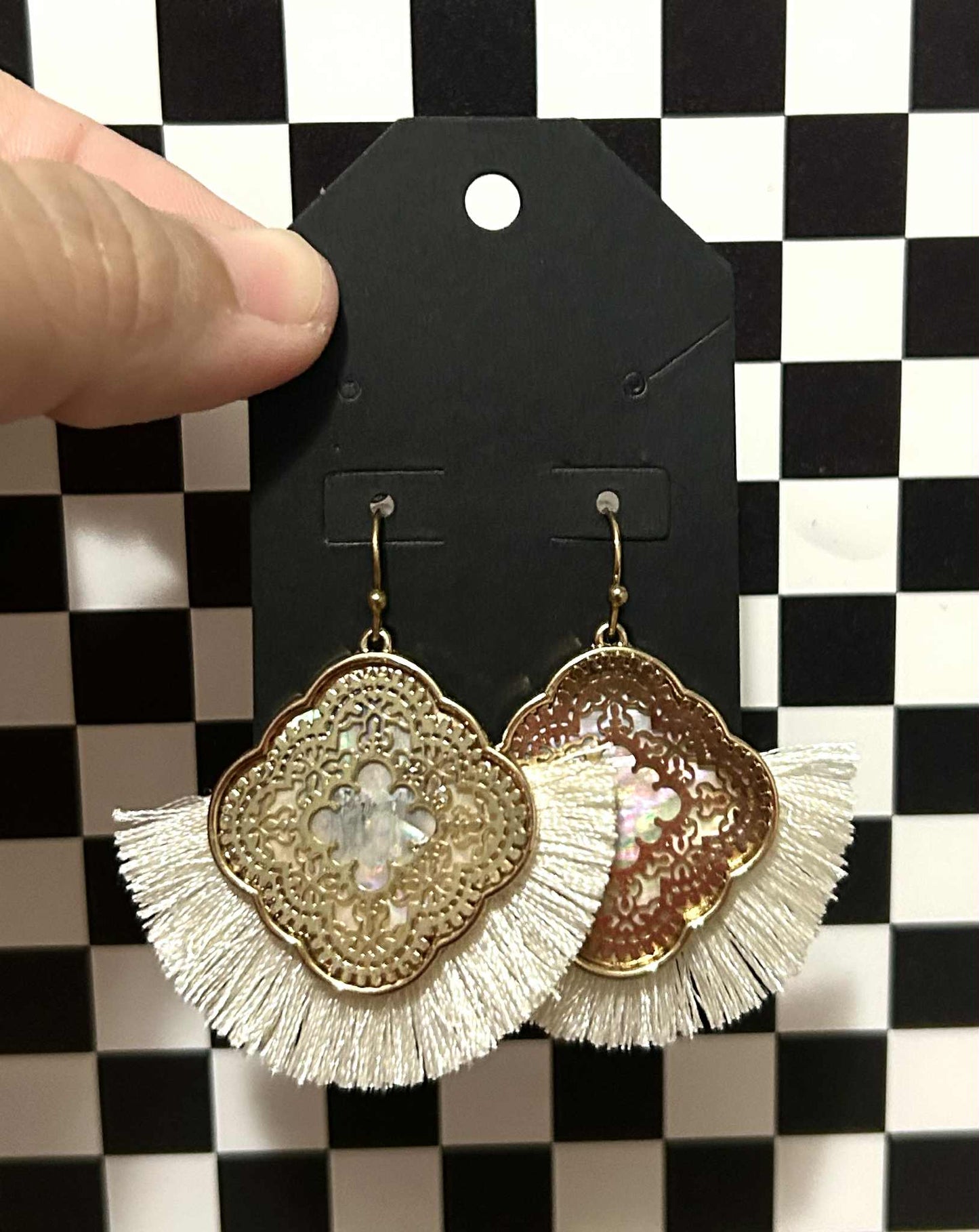 Filligree tassel earrings