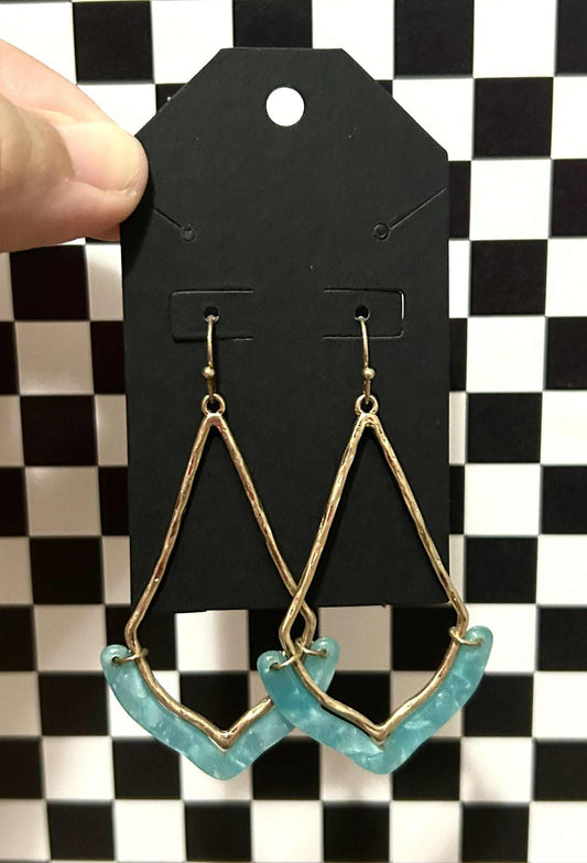 Teal geometric earrings