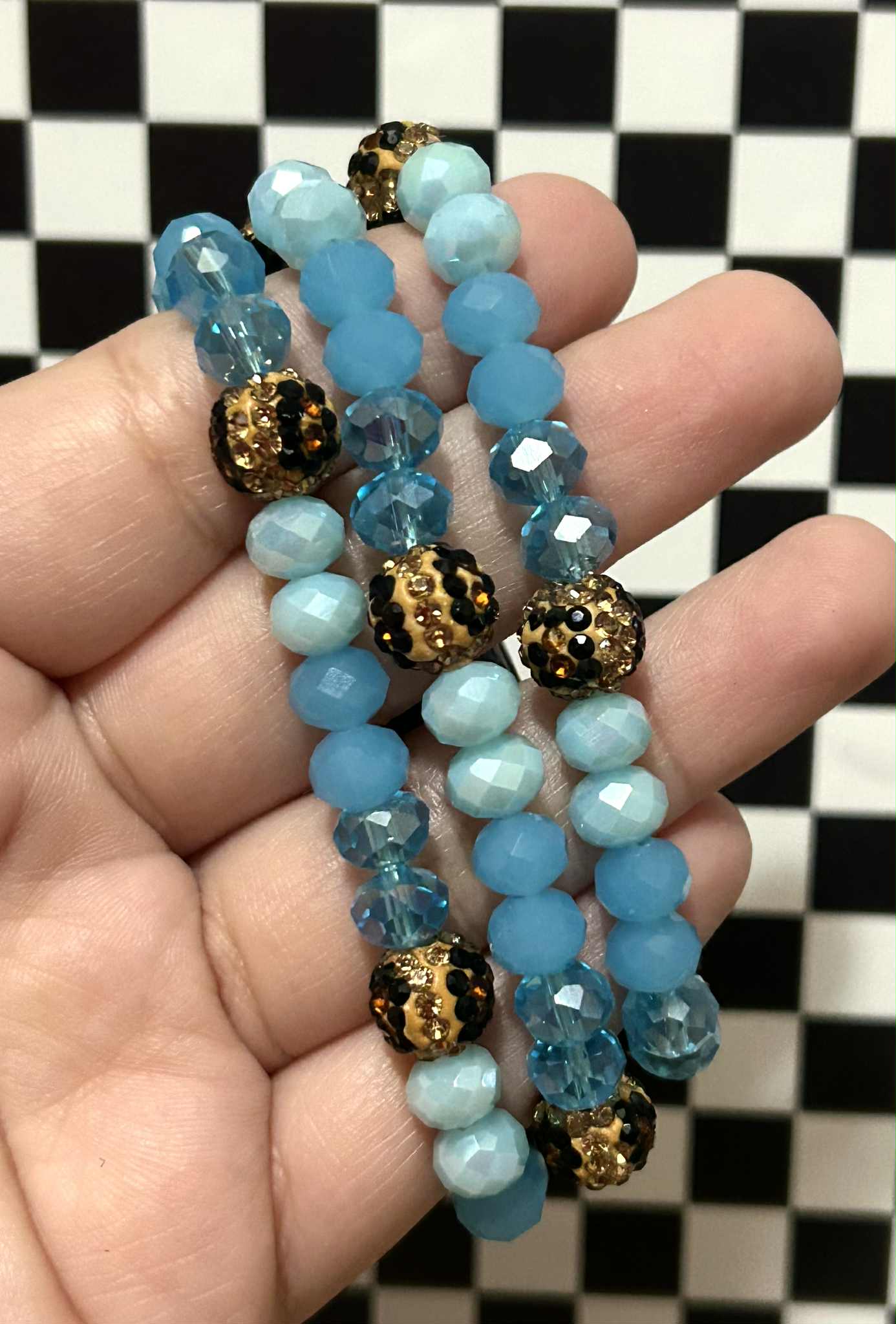 Leopard blue bracelet set
