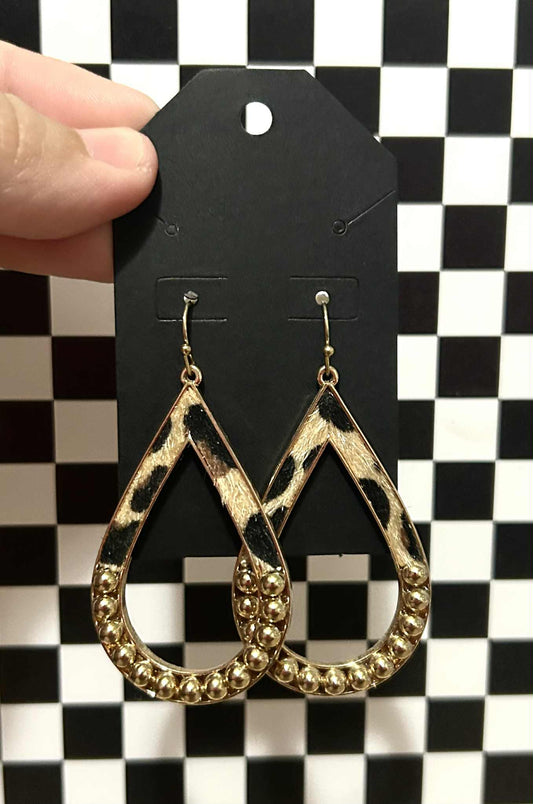 Leopard teardrop earrings