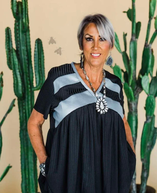 Silver leather blouse