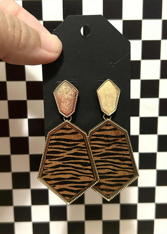 Tiger drop earrings