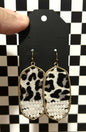Leopard beaded earrings