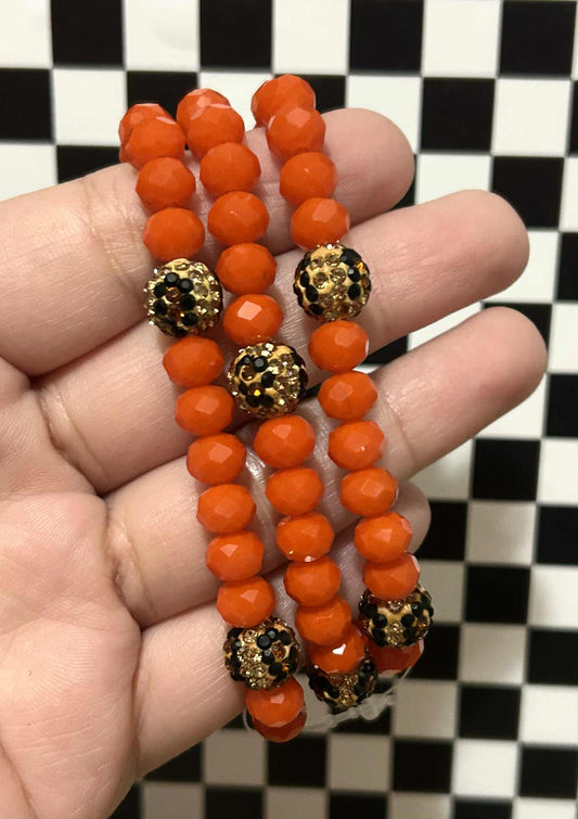 Orange leopard bracelet set