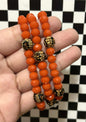 Orange leopard bracelet set